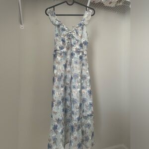 Floral Midi Dress in Pastel Hues